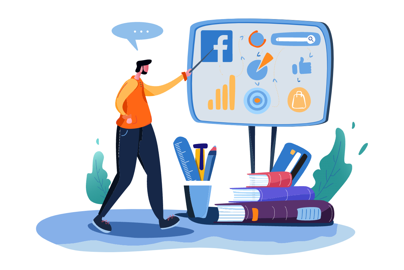 Facebook Advertising Illustration